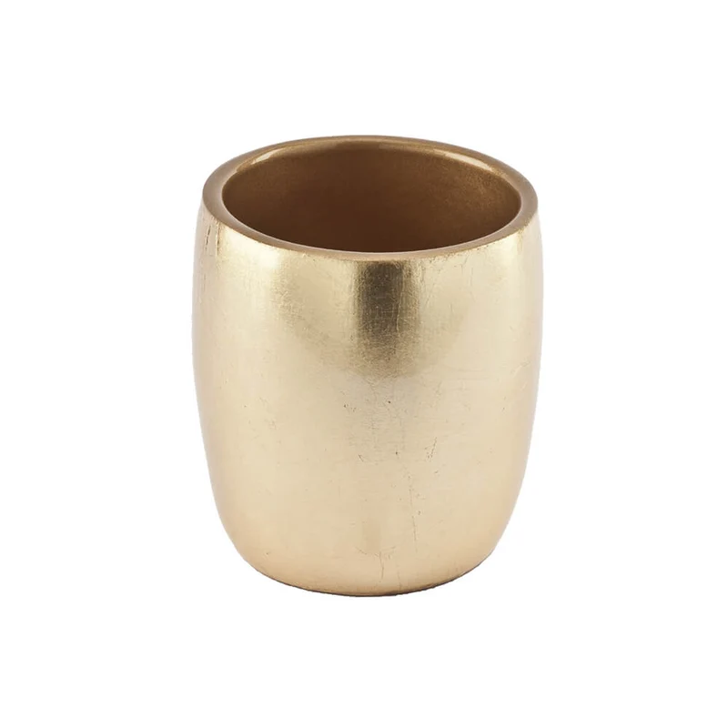 Bicchiere portaspazzolini da appoggio di Cipì serie Gold in resina con finitura foglia oro
