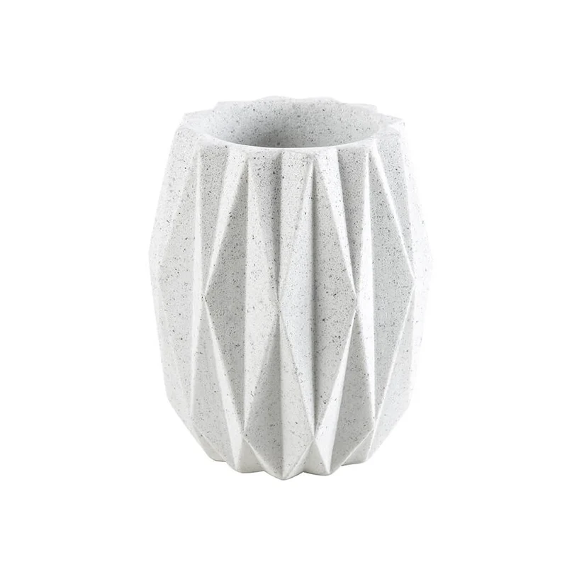 Bicchiere porta spazzolini Cipì serie Geo White in resina pigmentata