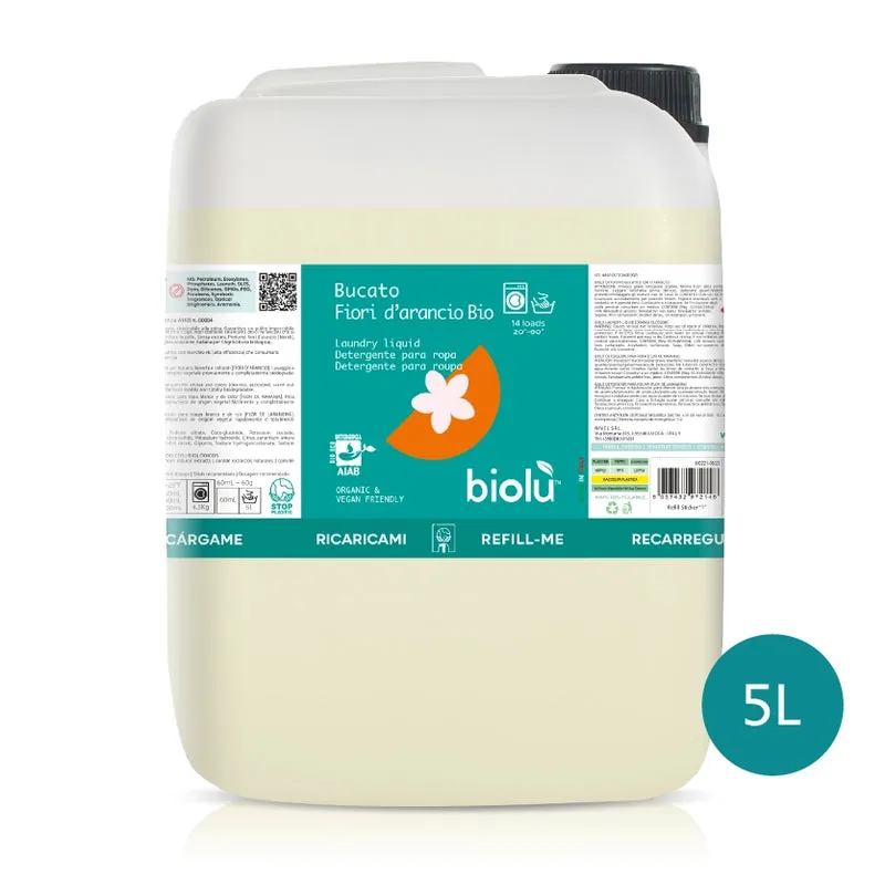 Detersivo biologico per bucato fiori d'arancio grande formato 5 lt - Biolù