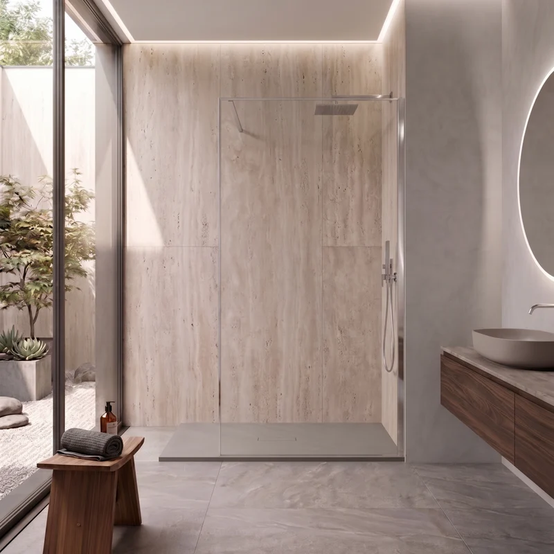 Parete Walk-in 80 cm Vetro Trasparente e Profilo Cromo - Breeze