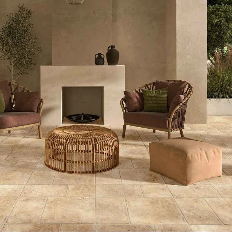 Gres Porcellanato Effetto Pietra Grip 50x50 Ambra Pietra di Lecce - Ermes Ceramiche