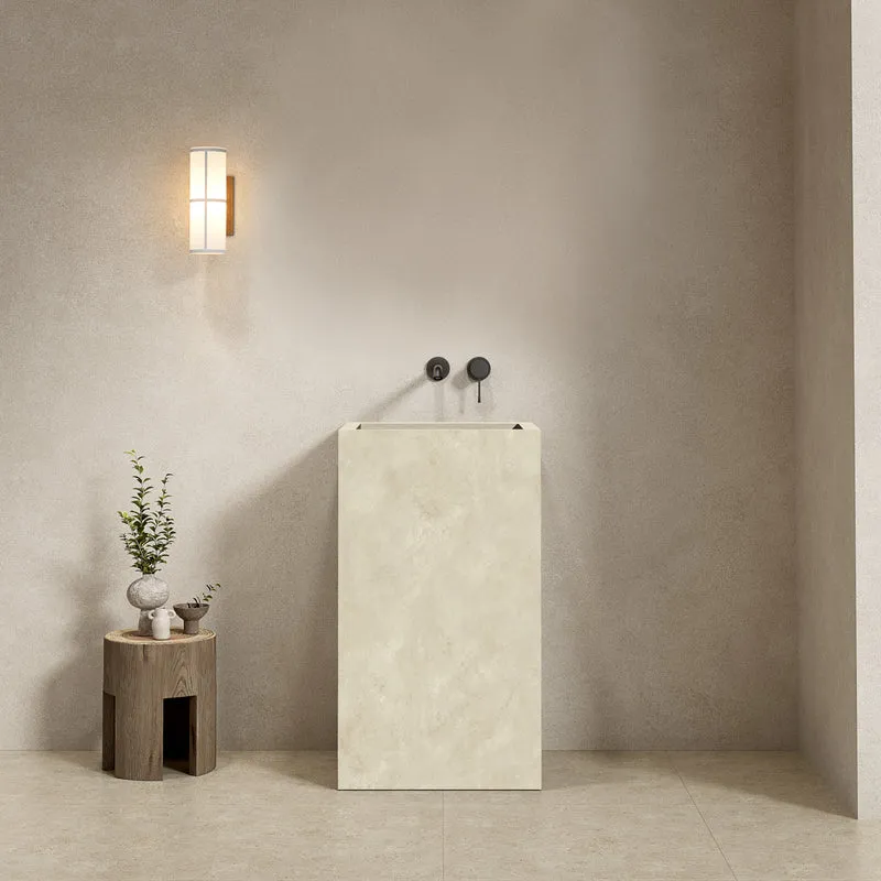 Lavabo Freestanding in Gres Lucido Crema Marfil 60 cm - Pedestal