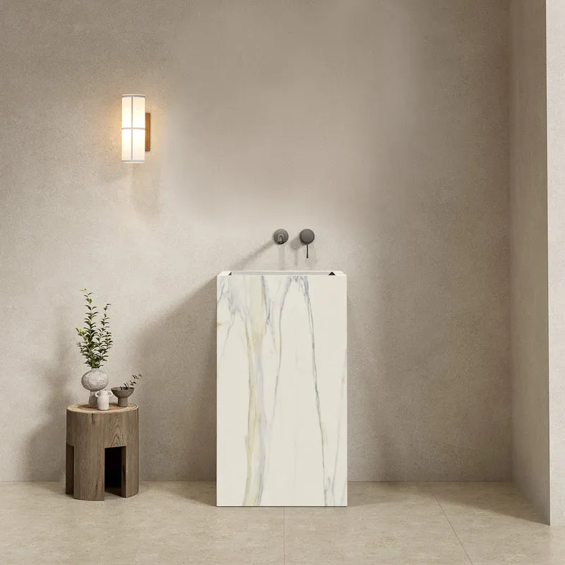Lavabo Freestanding in Gres Opaco Calacatta 60 cm - Pedestal