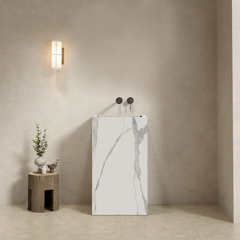 Lavabo Freestanding in Gres Opaco Carrara 60 cm - Pedestal