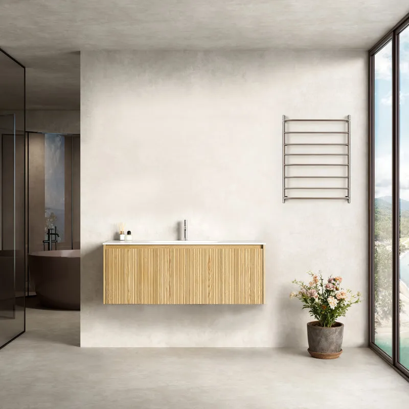 Mobile Bagno 120 cm Sospeso Rovere Chiaro Senza Specchio - Pace