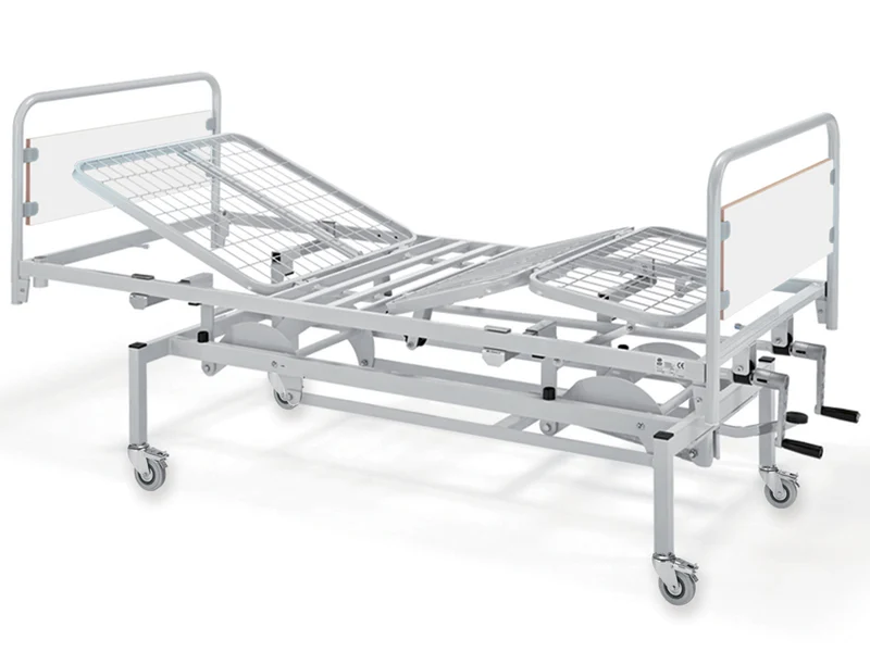 Letto a Tre Sezioni Ad Altezza Variabile - 2 Manovelle - con Ruote