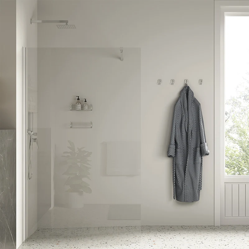 Parete Walk-in 100 cm Vetro Trasparente e Profilo Acciaio Spazzolato - Rest