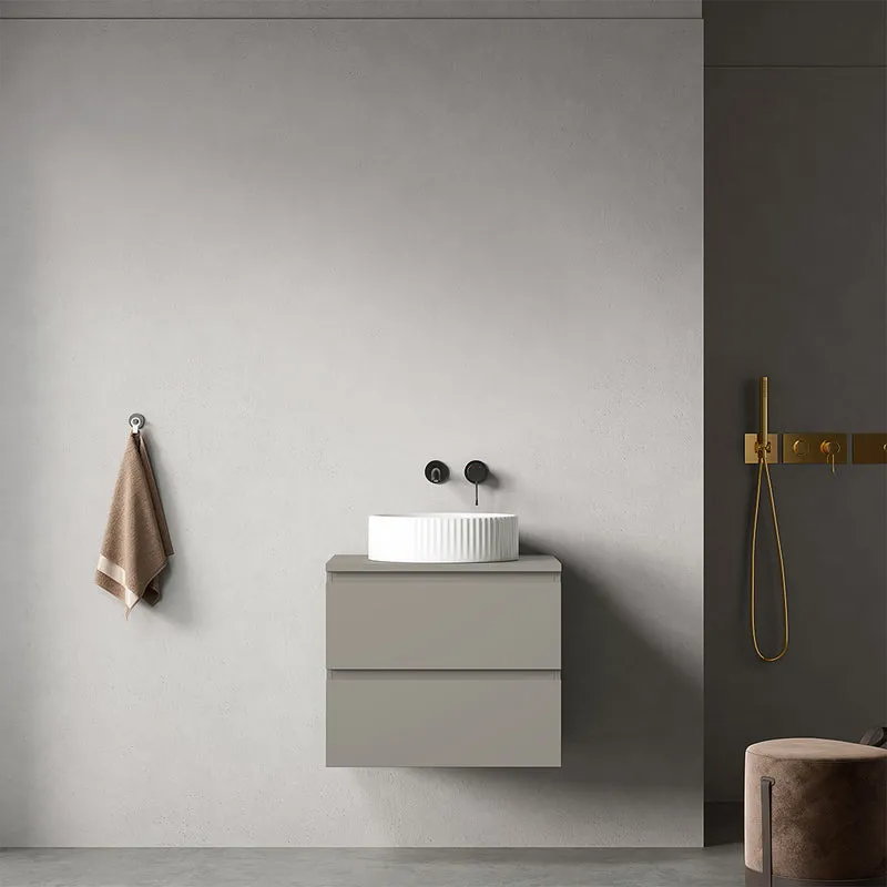 Mobile bagno sospeso 60 cm Grigio Cenere per Lavabo d'appoggio Senza Specchio - Fiji Paint Top