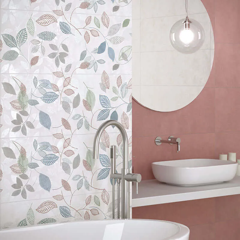 Rivestimento in Ceramica 33.3x100 Decoro Ramage Vibes - Herberia