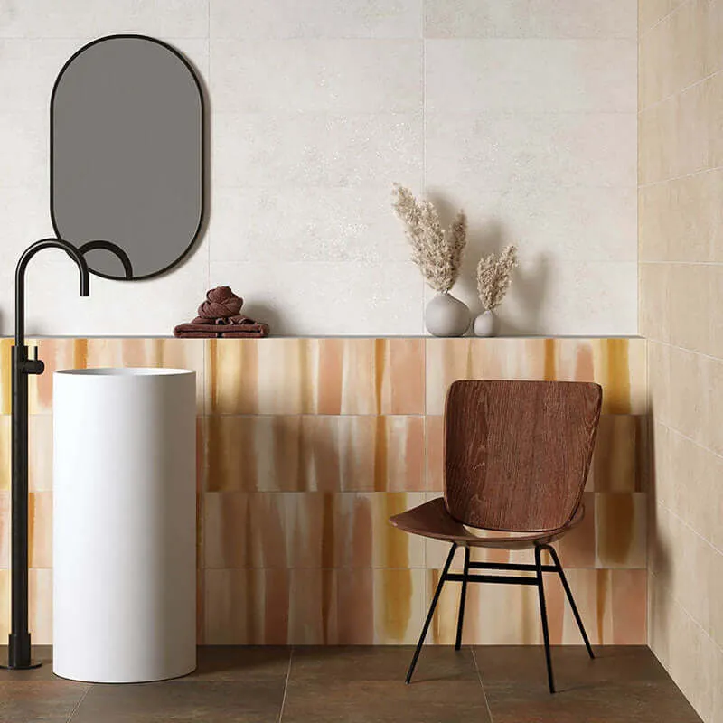 Rivestimento in Ceramica Decoro 25x75 Nuance Warm Materia Wall - Herberia