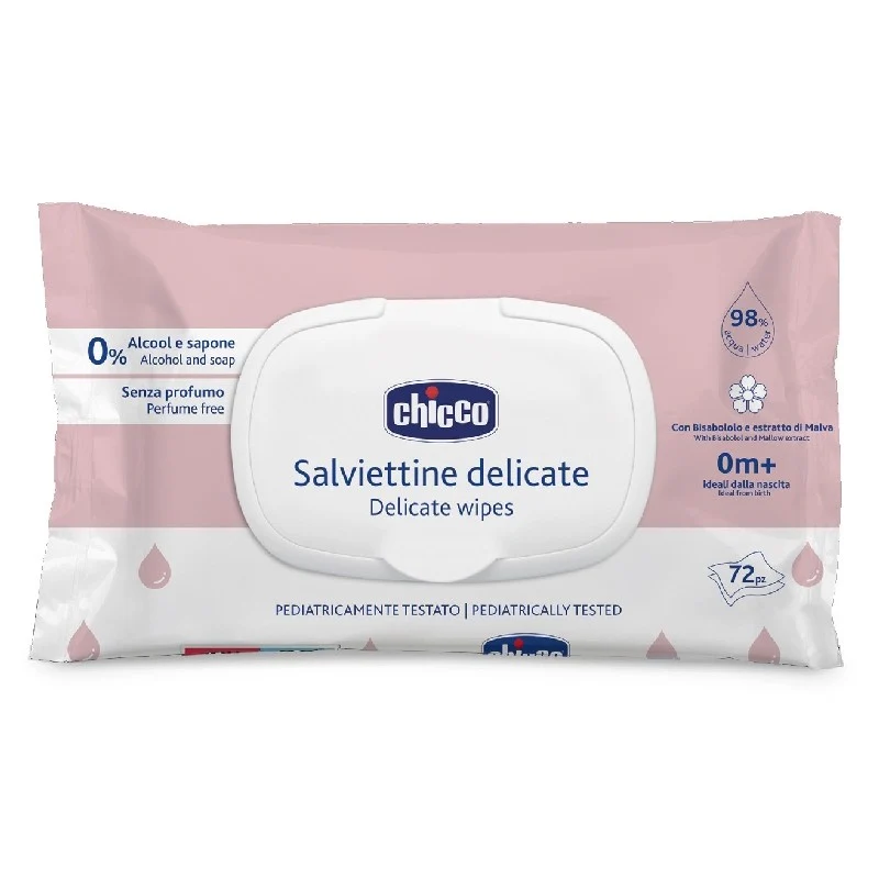 Chicco Salviette Baby X72 Delicate Ultra Soft Pop-up – Cartone 12 pz