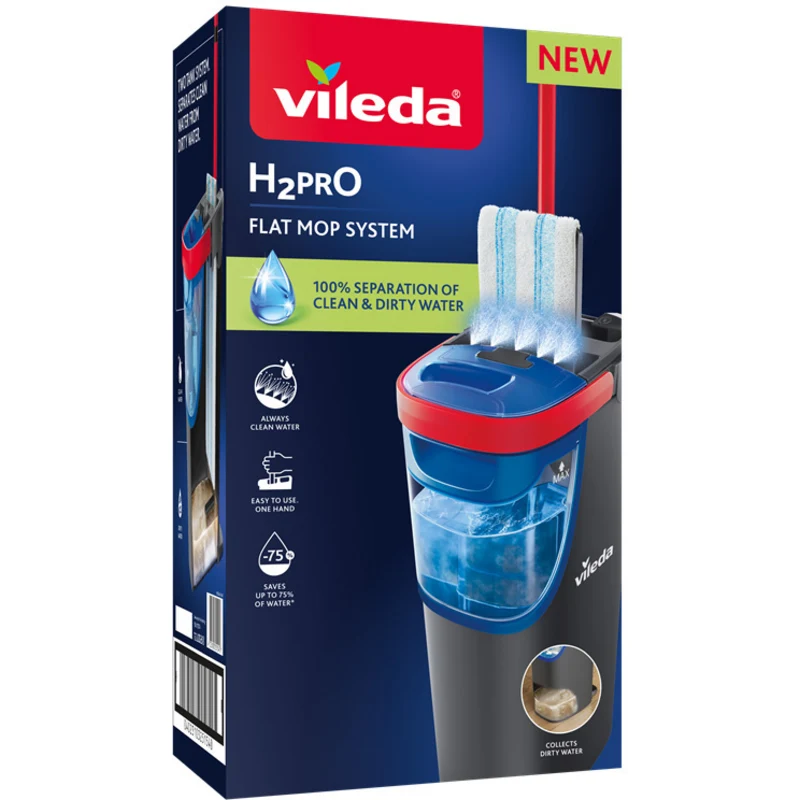 Vileda H2pro Flat Mop System Complete – Confezione singola · Cartone da 1 pz