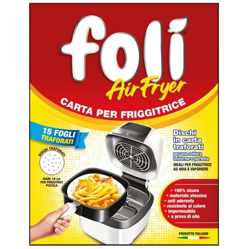 Foli' Fogli per Friggitrice ad Aria — Carta Antiaderente · Vendita all'ingrosso a cartone