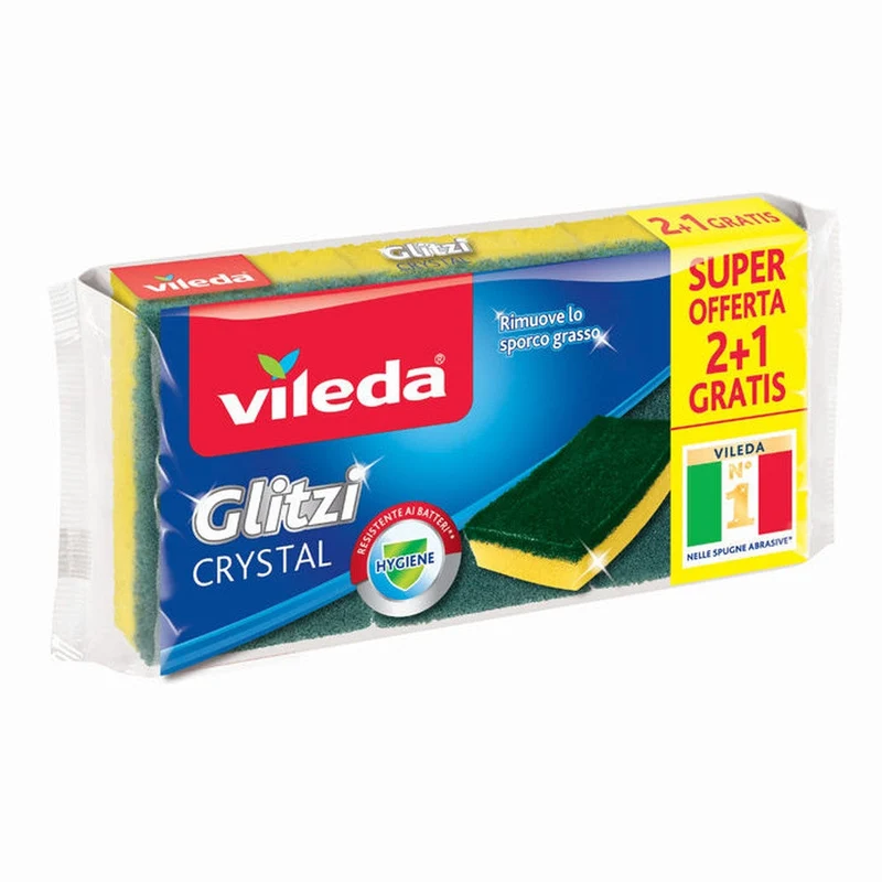 Vileda Glitzi Crystal Spugna+retina pz 3 – Cartone 30 pz