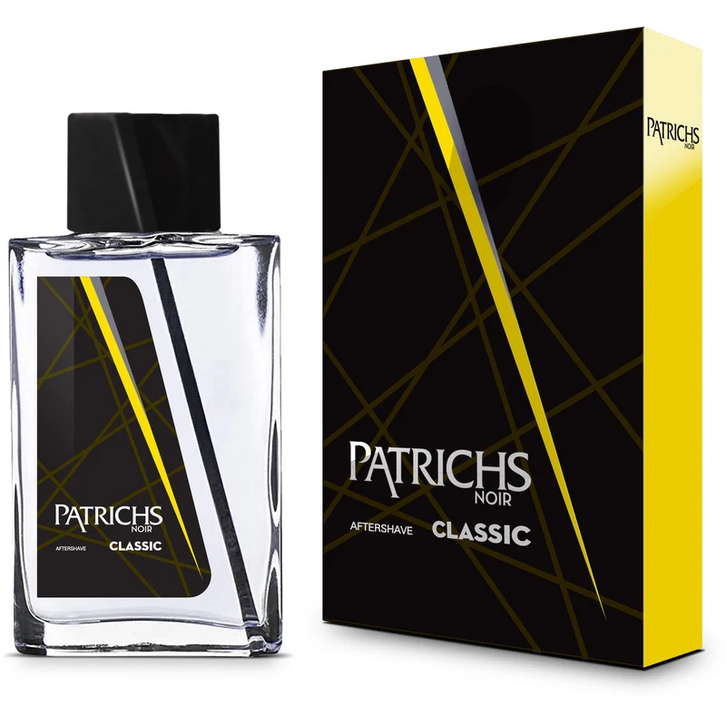 Patrichs Noir After Shave 75ml — Prodotto Post-Rasatura · Cartone da 12 flaconi