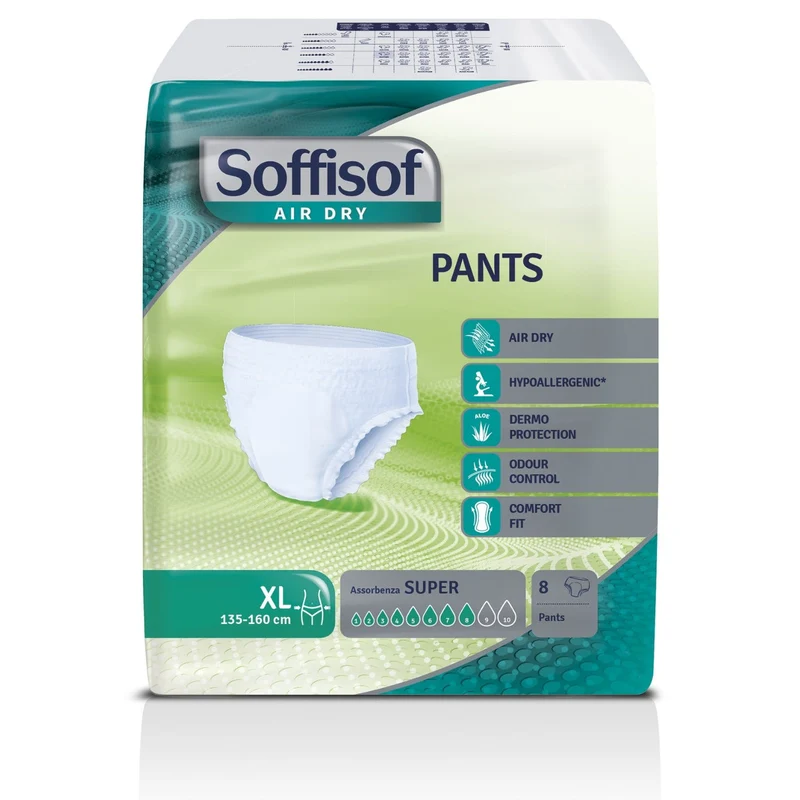 Soffisof Pants Large — Pannolone Mutandina 8 pezzi · Cartone da 4 confezioni