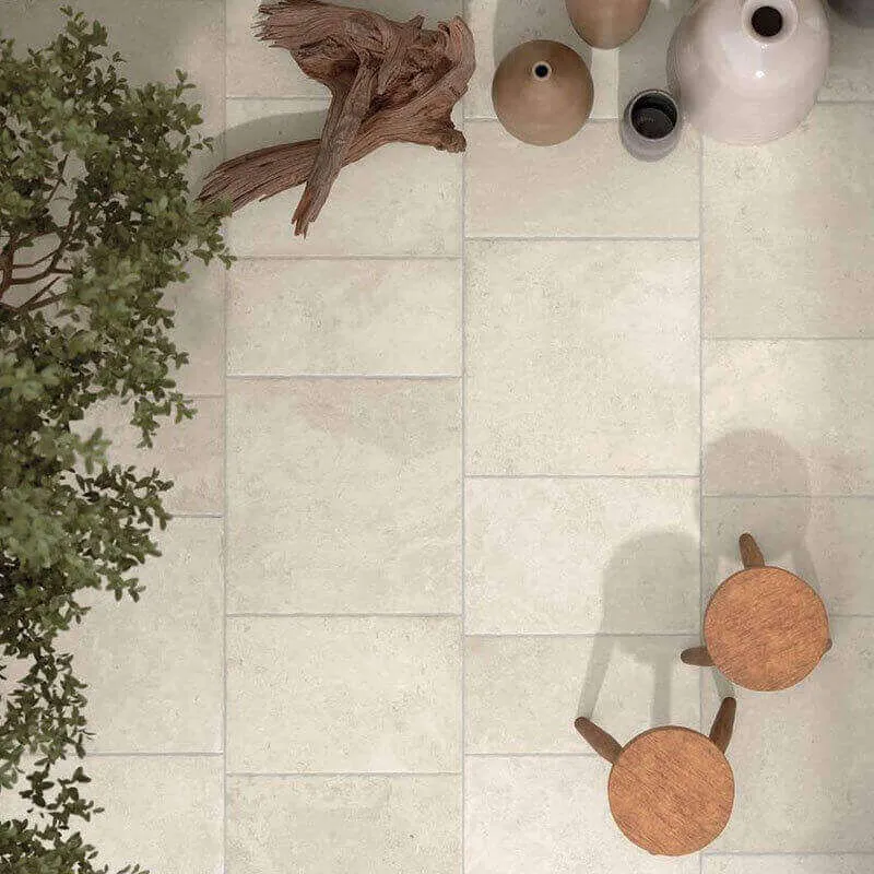 Gres Porcellanato Effetto Pietra Naturale 40x60 Avorio Trani - Herberia