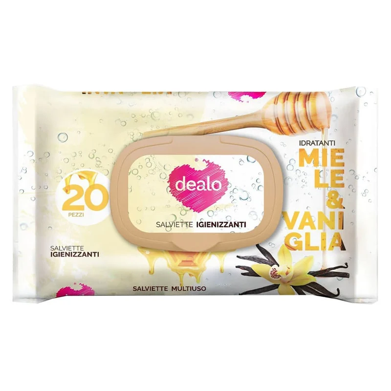 Dealo Salviett Baby pz 20 Miele&vaniglia – Cartone 24 pz