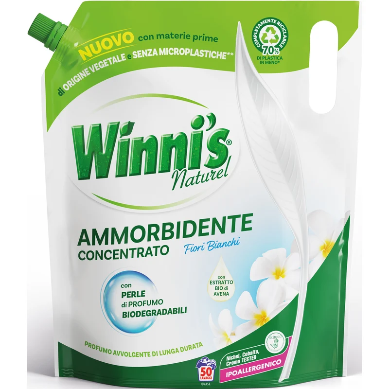 Winni's Ammorbidente Ecor 50 Lavaggi — Ammorbidente Ecologico per Lavatrice · Cartone da 8 confezioni
