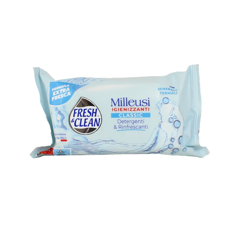 Fresh&Clean Salviette Pocket Milleusi 12 pezzi — Igiene Personale · Cartone da 12 confezioni