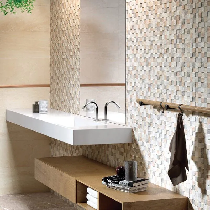 Rivestimento in Ceramica Effetto Pietra 25x75 Decoro Struttura Cosmo Mix Orione - Herberia