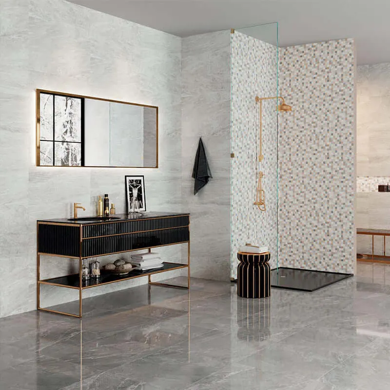 Rivestimento in Ceramica Effetto Pietra 25x75 Grigio Orione - Herberia