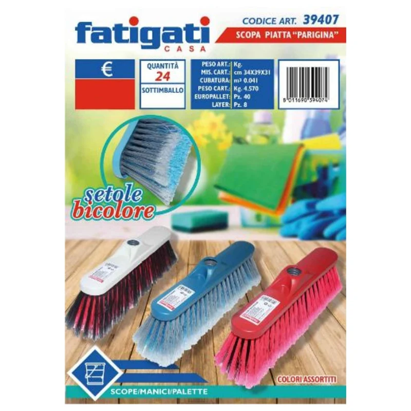 Fatigati Scopa Parigina Colorata – Cartone 24 pz