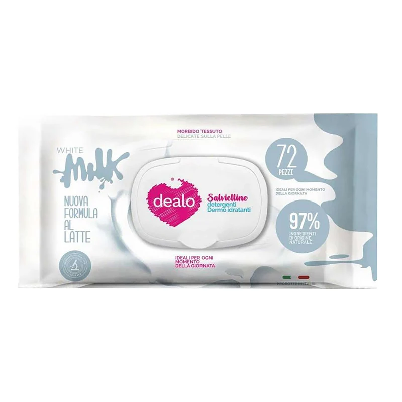 Dealo Salviett Baby pz 72 Bianco Latte – Cartone 24 pz