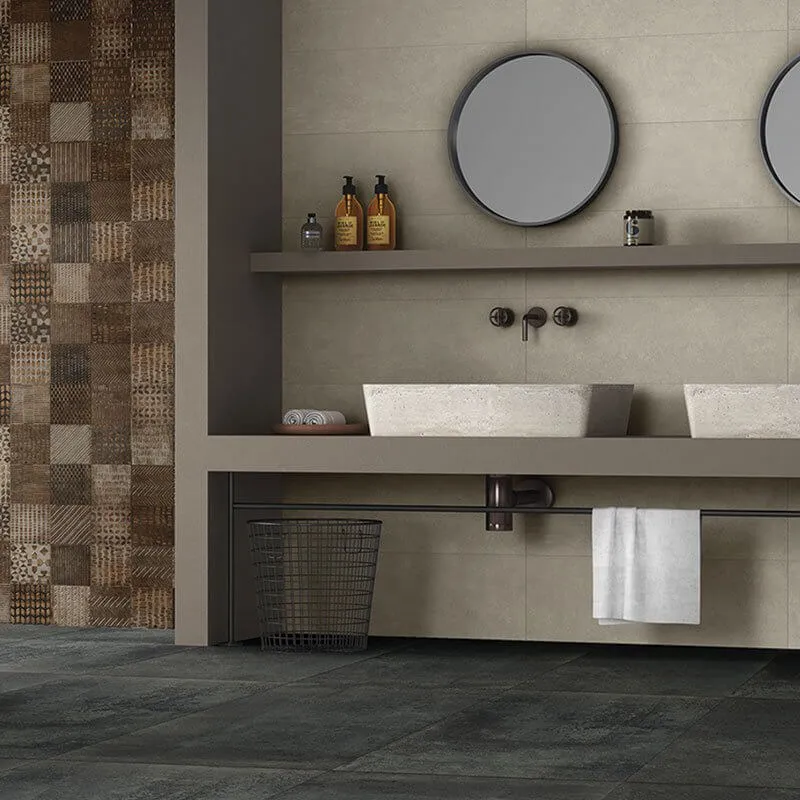 Gres Porcellanato Effetto Cemento Naturale 80x80 Taupe Absolute - Ceramiche Mariner spa
