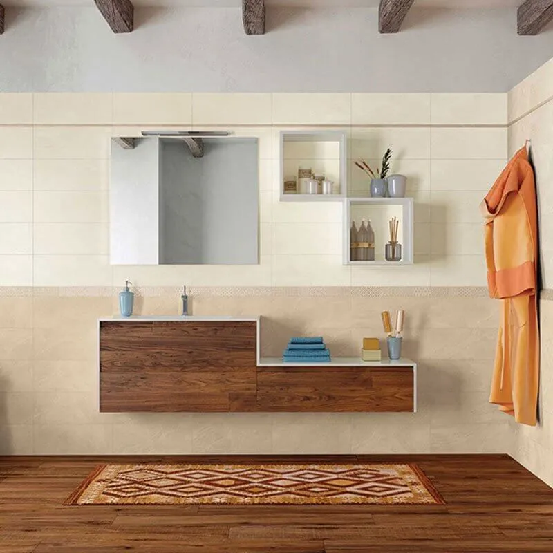 Rivestimento in Ceramica Effetto Pietra Naturale 20x50 Habita Beige - Herberia