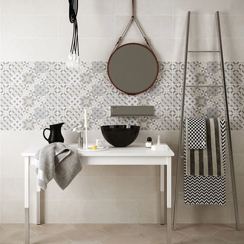 Rivestimento in Ceramica Effetto Pietra 20x50 Bianco Dust - Herberia