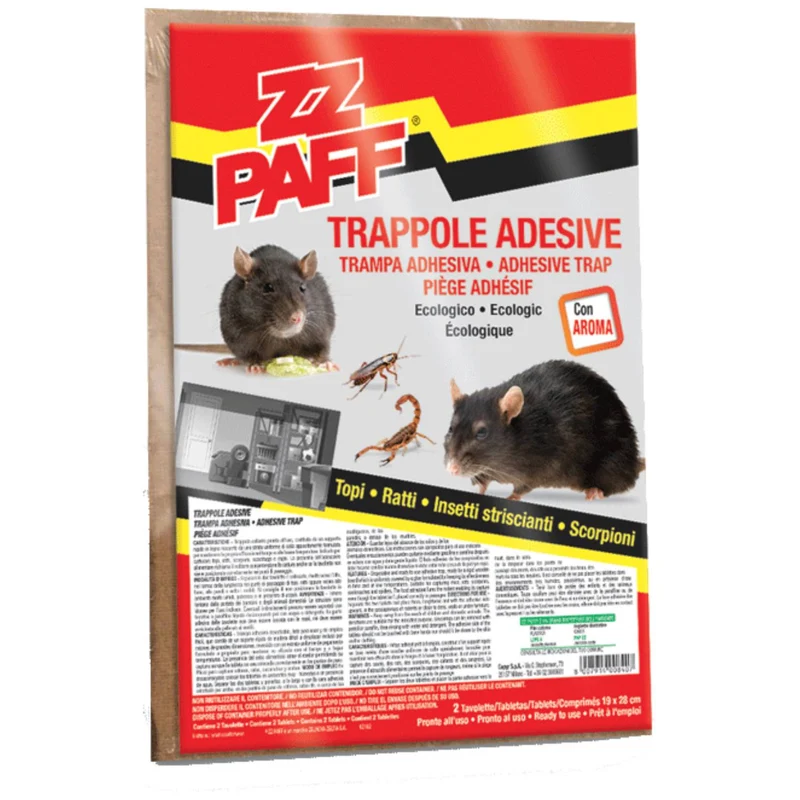 Zz Paff Trappole Adesive per Topi e Ratti – Cartone 12 pz