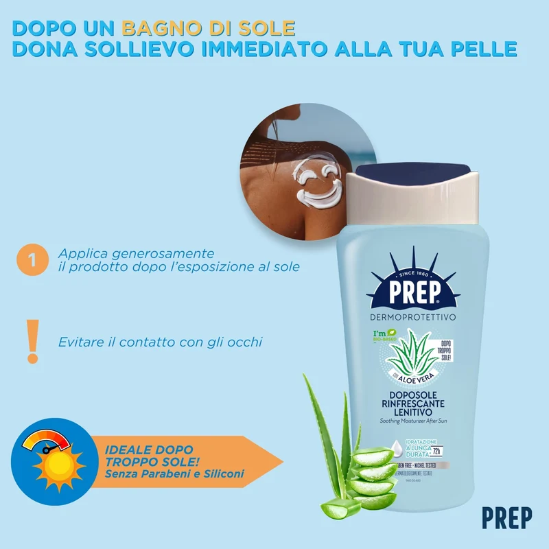Prep Sun Crema Doposole Rinfrescante Lenitiva 300ml Vaso – Cartone 6 pz