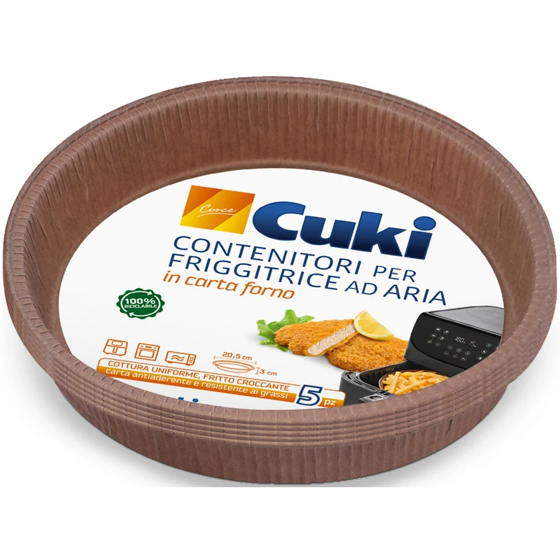 Cuki Contenitore Friggitrice Ad Aria C/carta Forno pz 5 – Cartone 12 pz