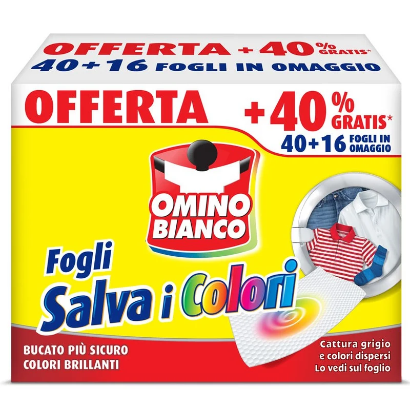 Omino Bianco B Salvacolori pz 40+16 – Cartone 12 pz