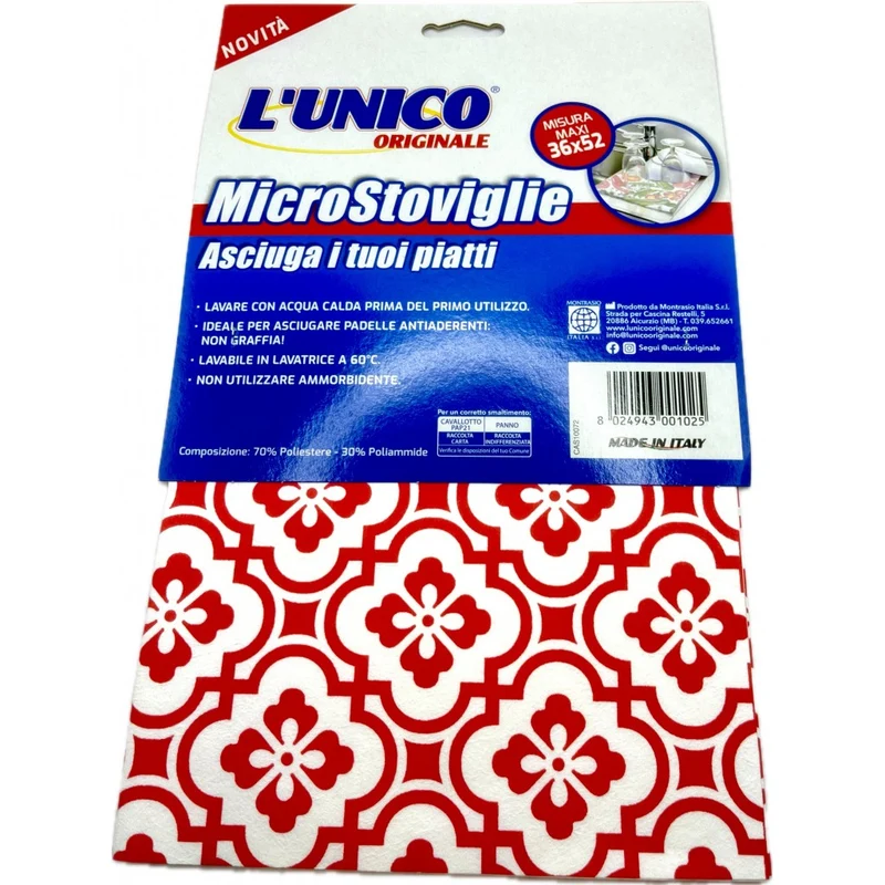 L'Unico Panno Microstoviglie 36x52cm – Cartone 50 pz