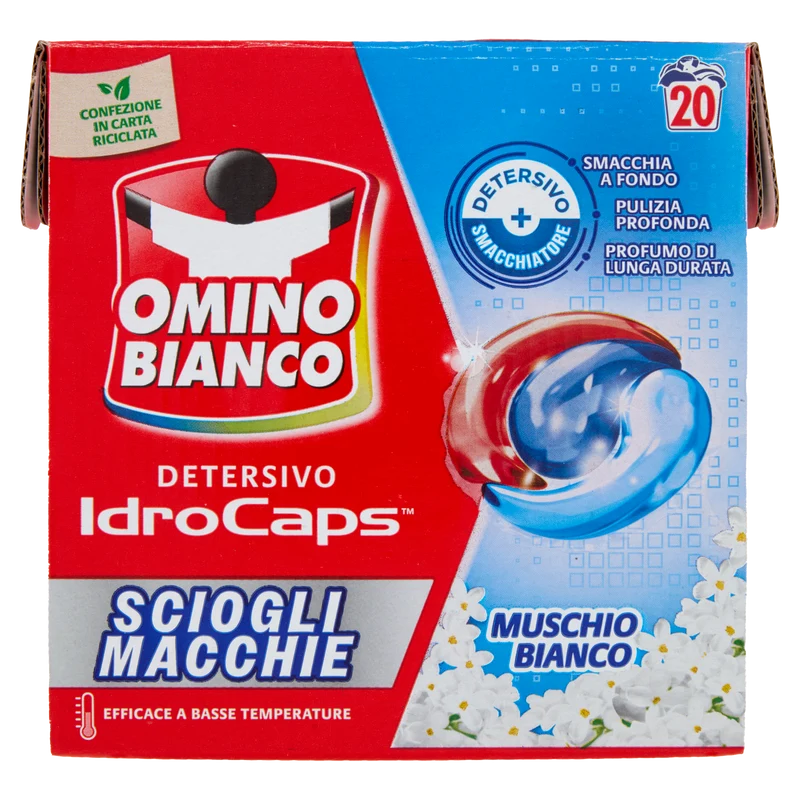 Omino Bianco B Idrocaps Sciogli Macchie pz 20 – Cartone 8 pz