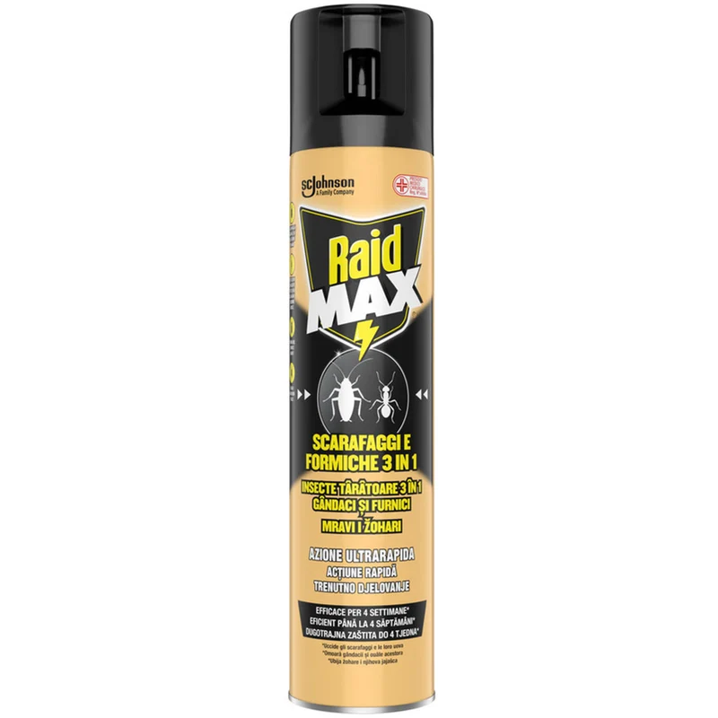 Raid Spray Scarafaggi&form Max 300ml – Cartone 12 pz