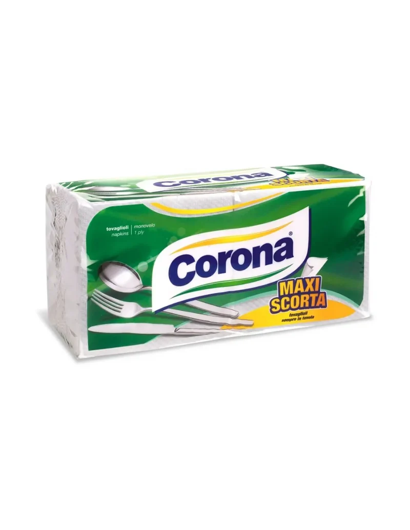 Corona Tovaglioli Monovelo Maxi Scorta pz 180 Bianco – Cartone 15 pz