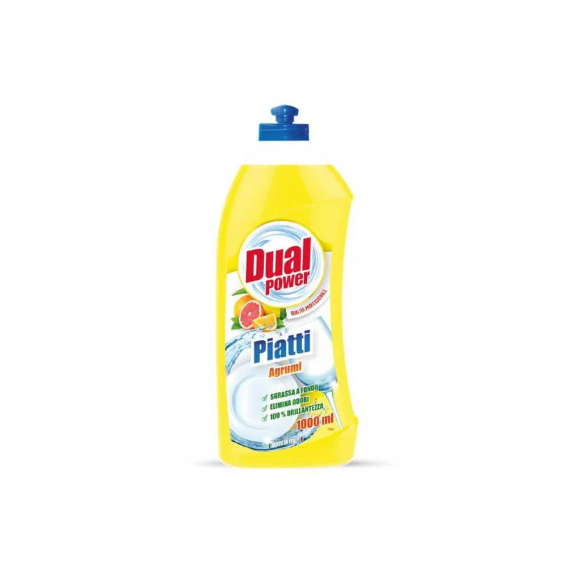 Dual Power Detersivo Piatti 1000ml — Detersivo Stoviglie a Mano · Cartone da 6 confezioni