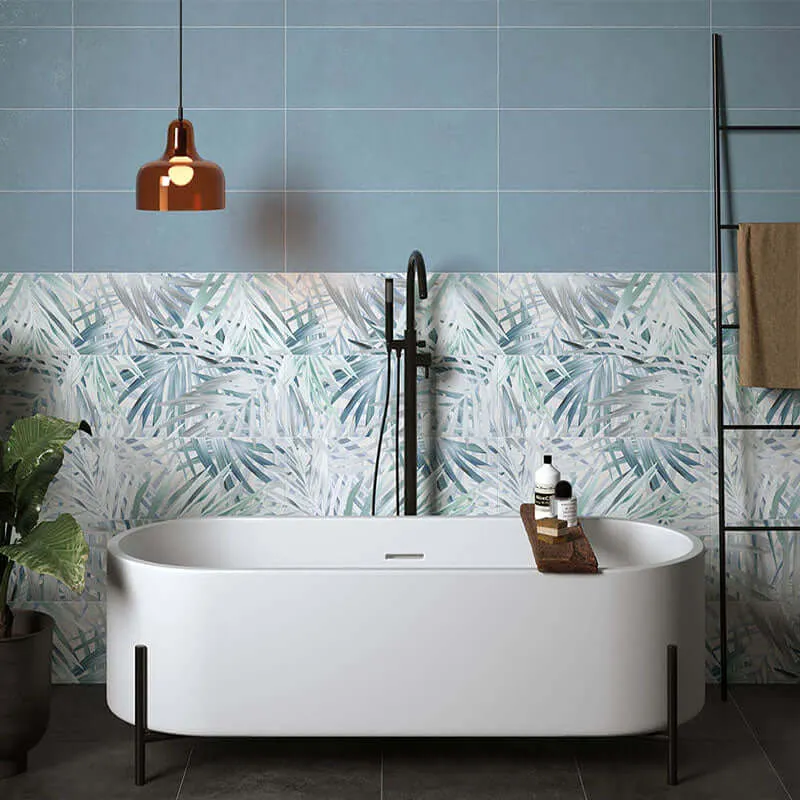 Rivestimento in Ceramica Effetto Cemento 25x75 Indaco Materia Wall - Herberia