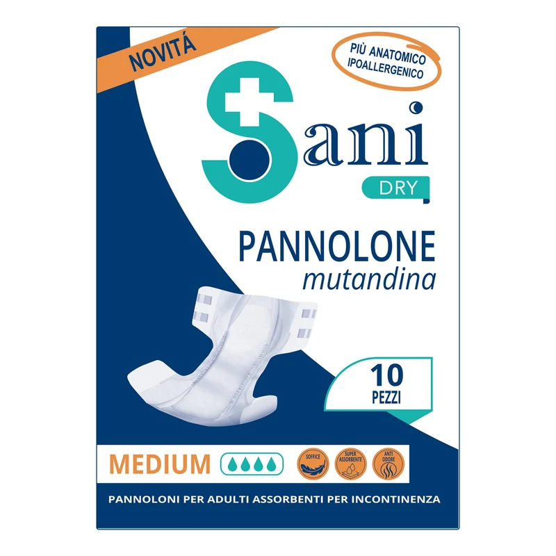 Sanidry Pannoloni Incontinenza Mis Media pz 10 – Cartone 8 pz