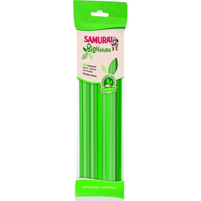 Samurai Bio Cannucce/snodo 40pz Colorate – Cartone 20 pz
