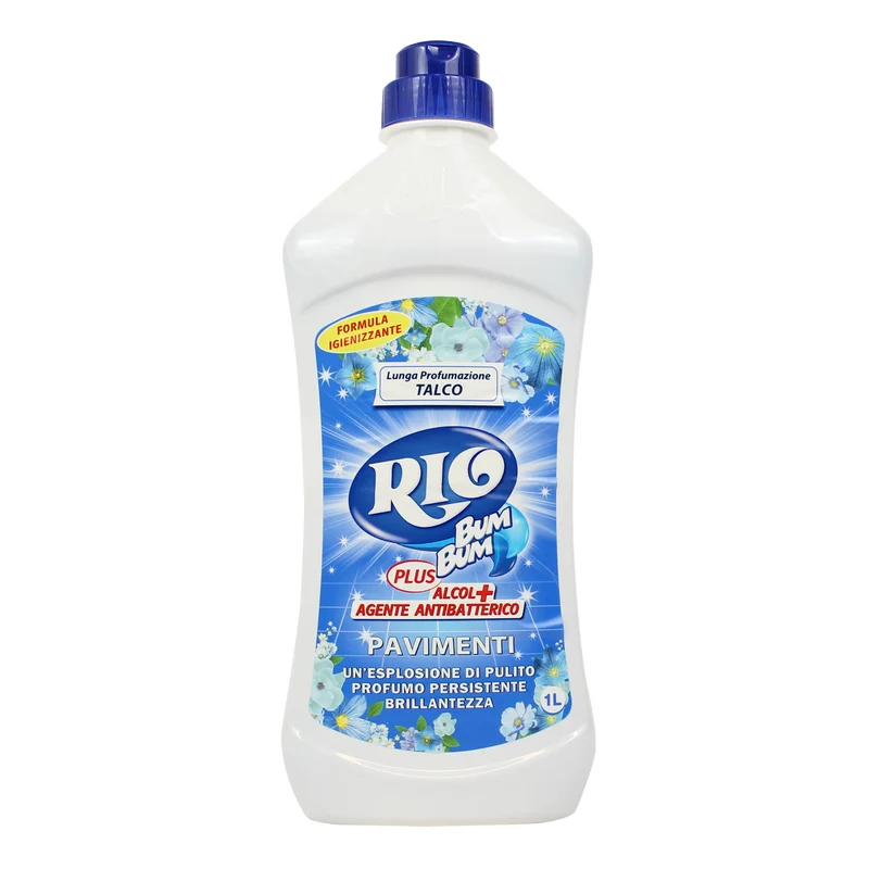 Rio Azzurro Bum Bum Pavimenti — Detergente per Pavimenti 1 lt · Cartone da 9 confezioni