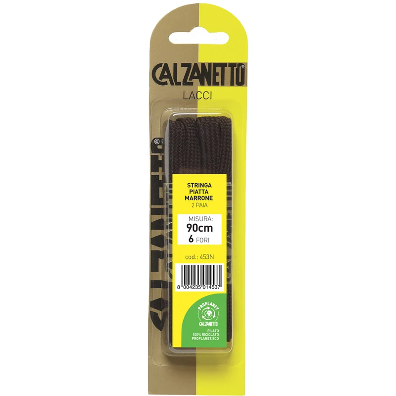 Calzanetto Stringa Piatta 2 Paia 90cm Marrone – Cartone 12 pz