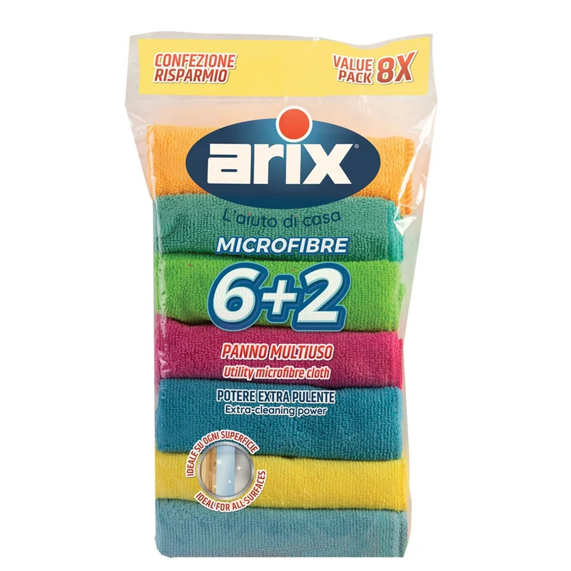 Arix Panno Microfibra 30x30 pz 6+2gratis – Cartone 12 pz