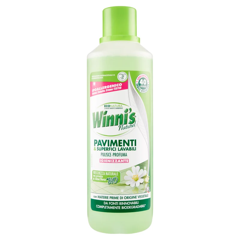 Winni's Detergente Pavimenti 1lt — Detergente Ecologico per Pavimenti · Cartone da 12 confezioni