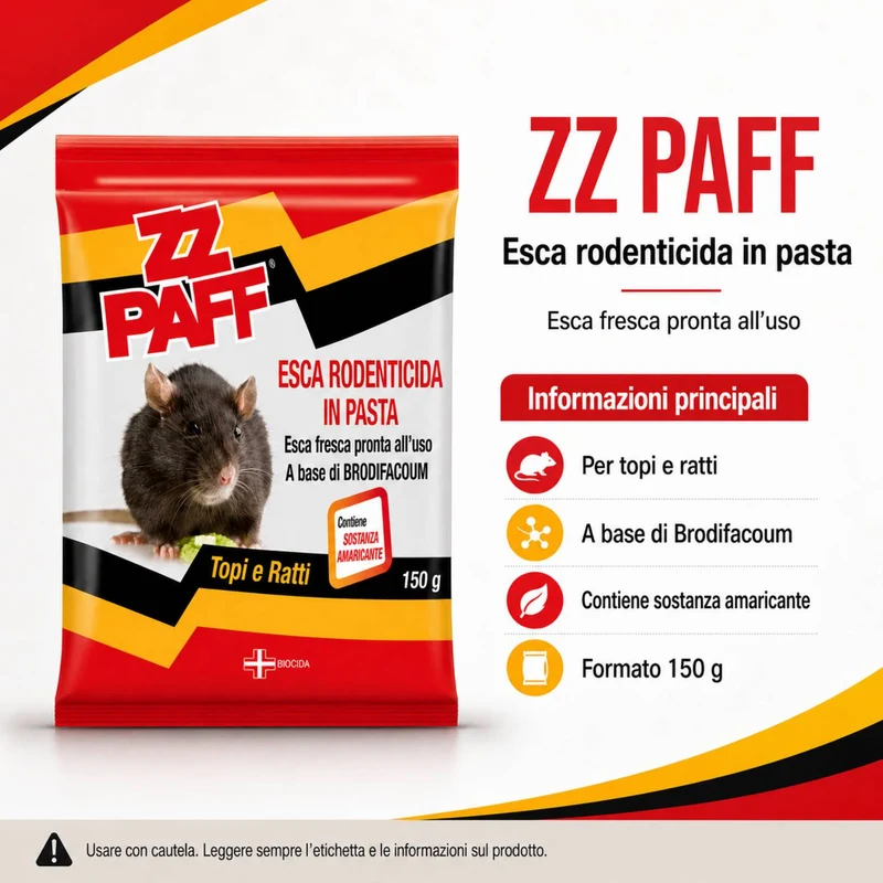 Zz Paff Esca per Topi in Pasta 150gr – Cartone 15 pz