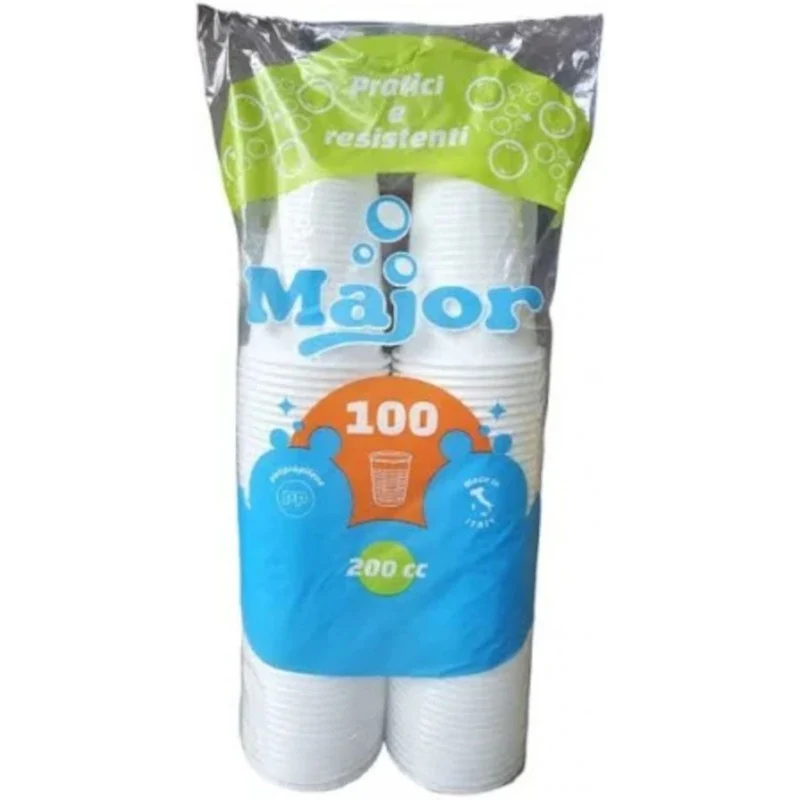 Major Bicchieri Acqua Monouso 200 cc — Vendita all'ingrosso a cartone