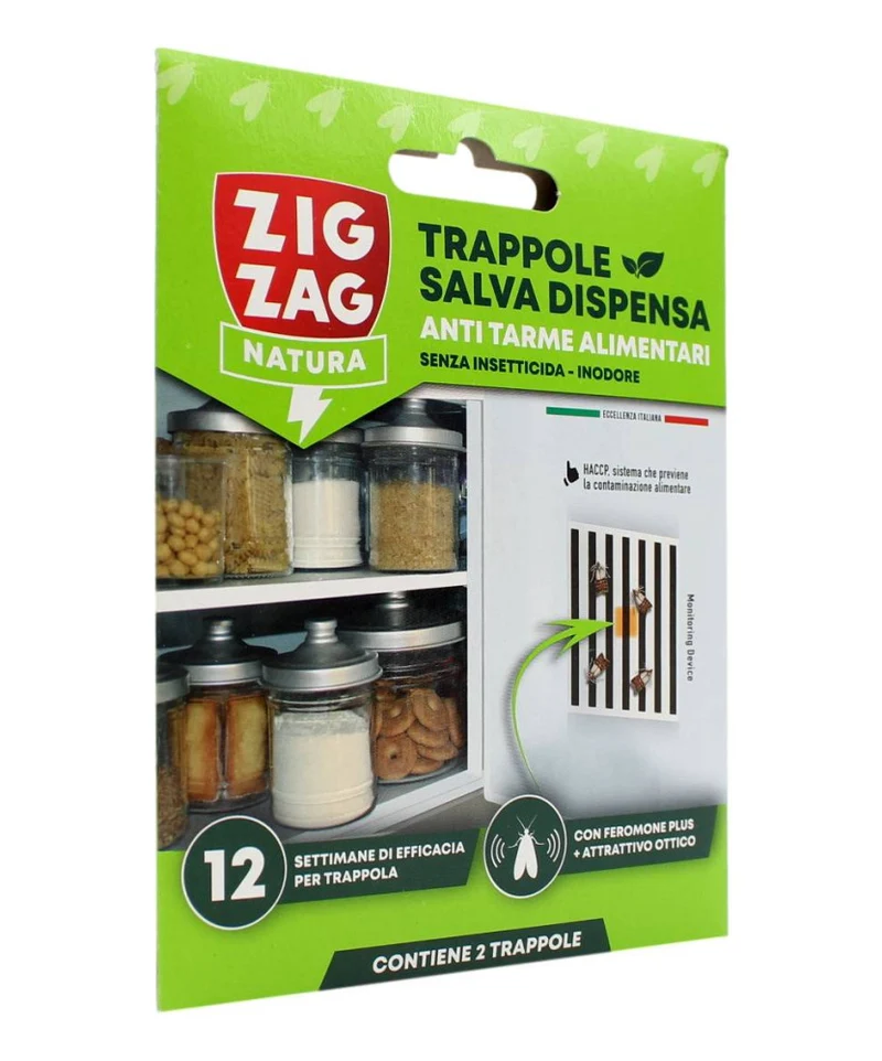 Zig-Zag Trappole Tarme Alimentari 2 Fogli Ades – Cartone 12 pz